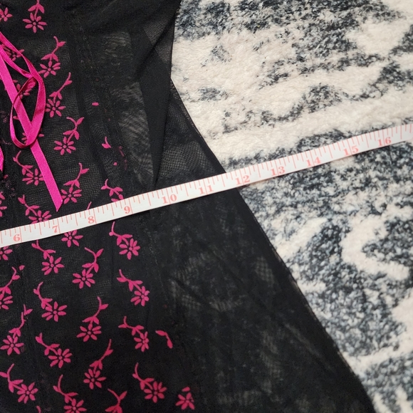 Frederick's of Hollywood Women's Black and Pink Lingierie Dress Size Medium - Picture 5 of 7